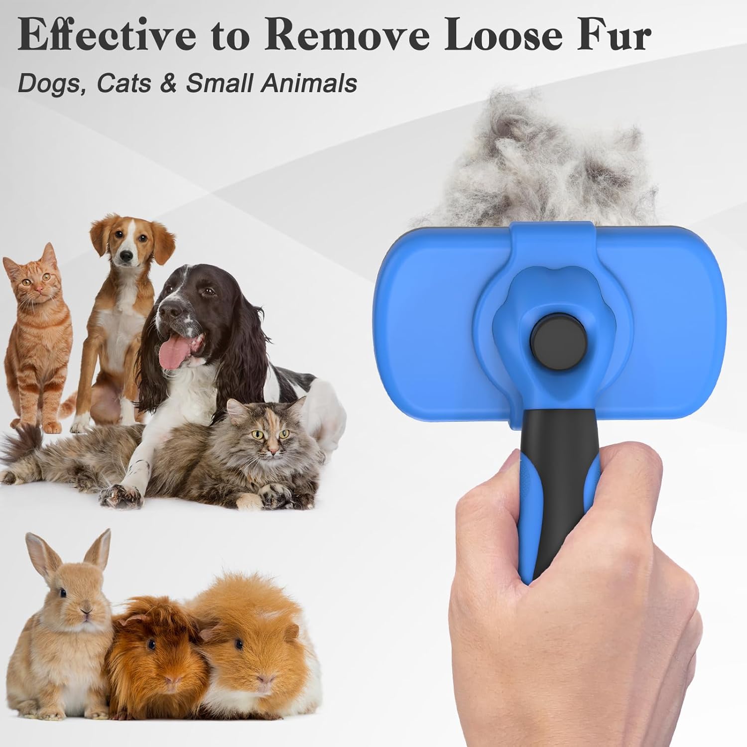 Transform Your Pet's Grooming Routine with the Self Cleaning Slicker Brush - The Ultimate Skin-Friendly Deshedding Tool for Dogs & Cats in Vibrant Blue